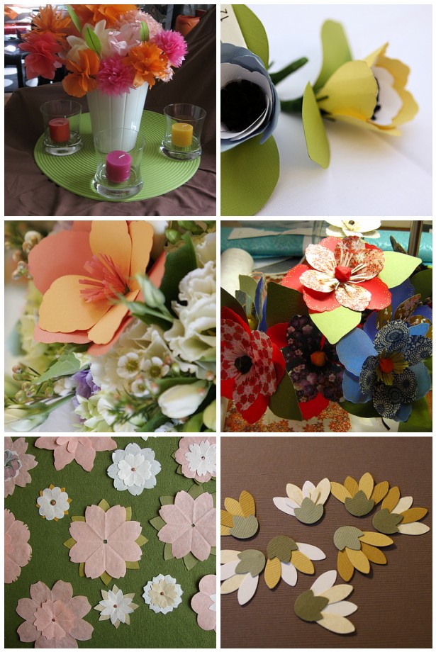 paper flowers wedding centerpiece. Handmade paper flowers in